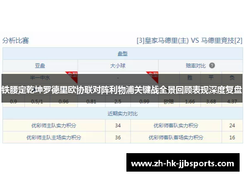 铁腰定乾坤罗德里欧协联对阵利物浦关键战全景回顾表现深度复盘